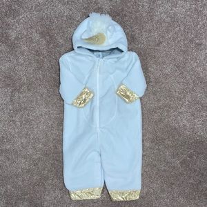 Gap xl 18/24m unicorn fleece costume bunting snowy white gold
